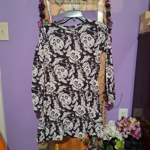 Black and White Skull Pattern Dress